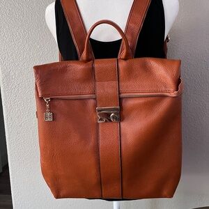 Faux leather backpack